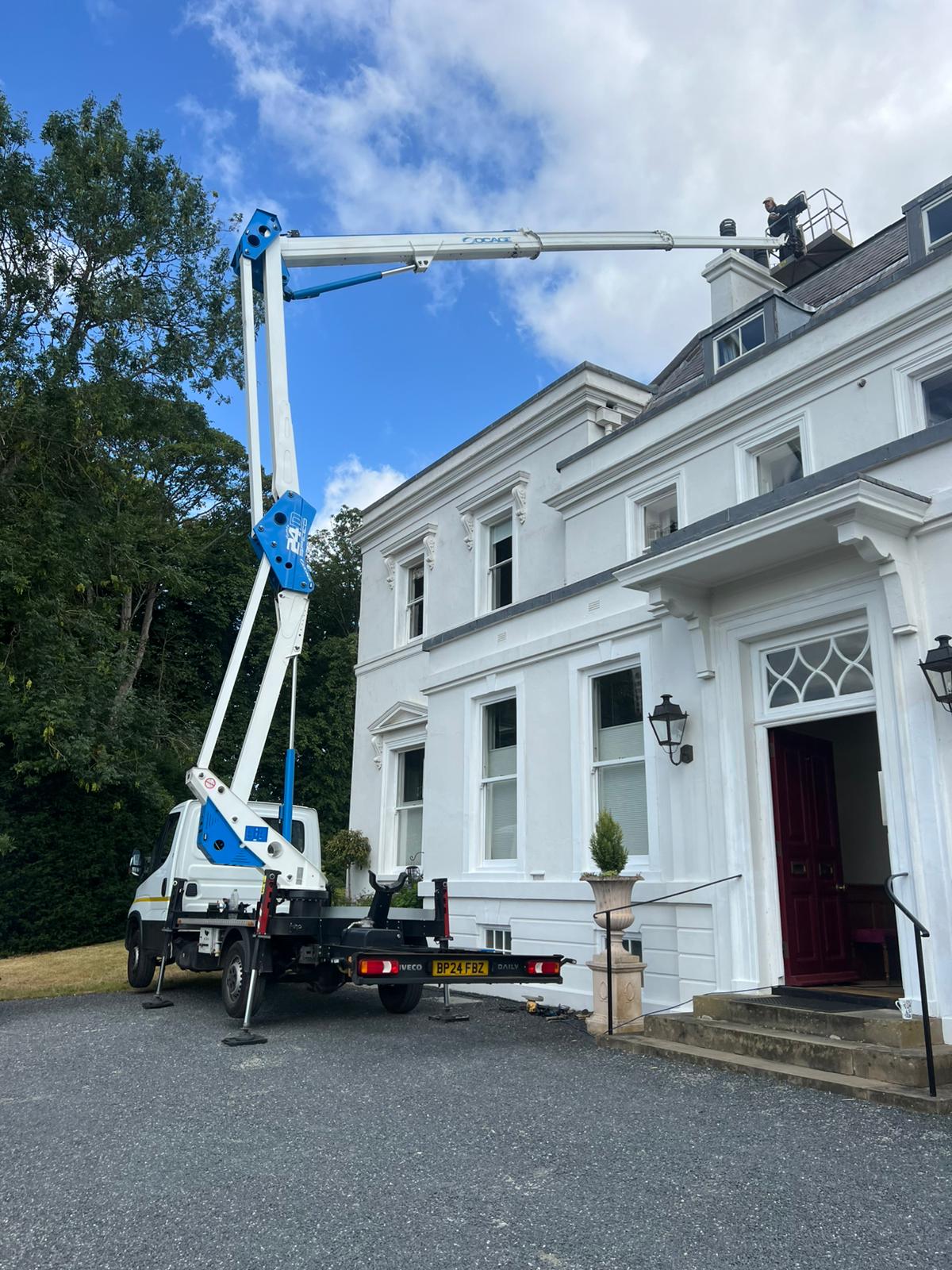 Chimney repair from cherry picker in Henley-on-Thames
